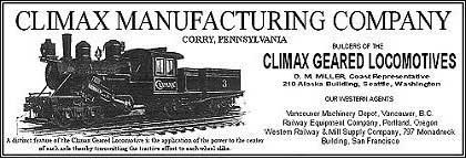 Climax Manufacturing Company Advertisement